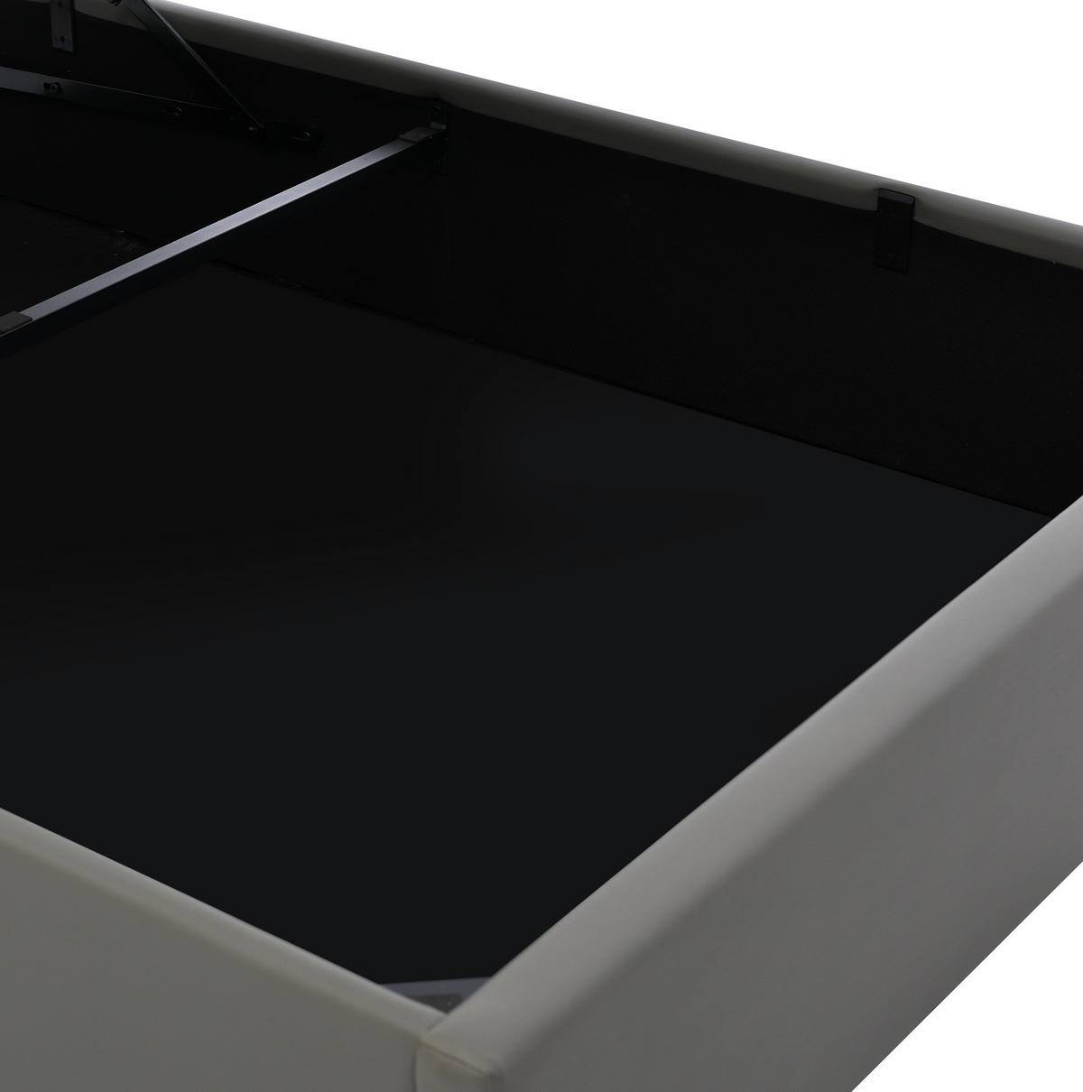 POLSTERBETT mit LED und Bettkasten 140x200 cm PU Grau - Grau, Metall (140/200cm) - Meubliv