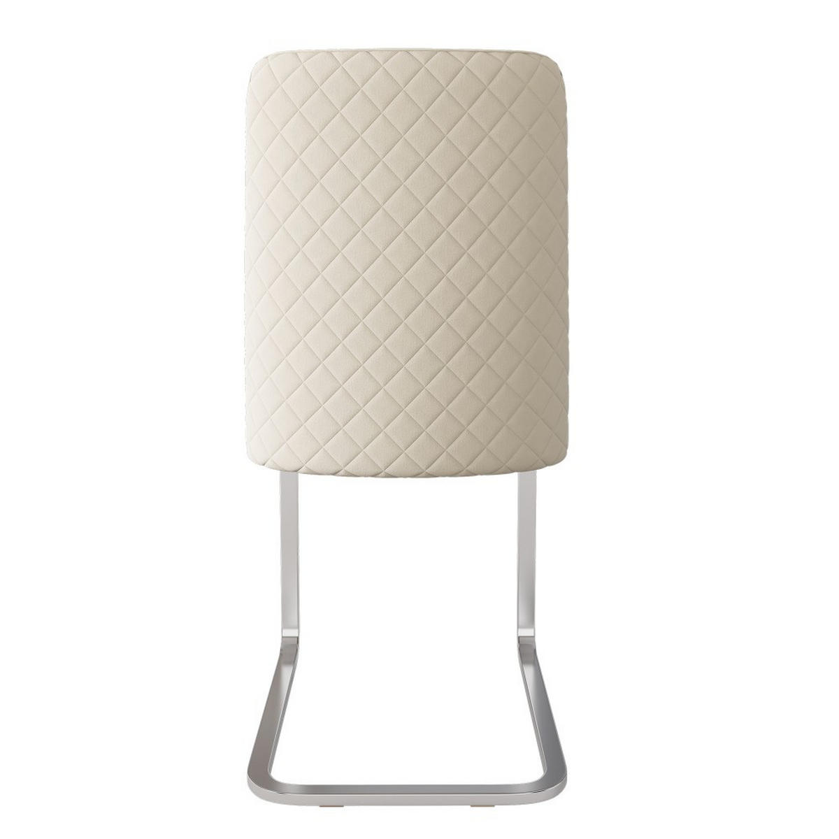 SCHWINGSTUHL 2-er Set Freischwinger,Esszimmerstuhl mit silbernen Stuhlbeinen,Samt,Beige - Beige, Metall (45/88/42cm) - LVHOM