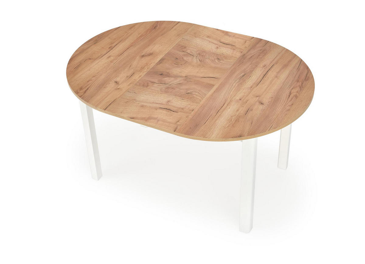 ESSTISCH rund Eiche Gold - Weiß ausziehbar - Eichefarben/Weiß, Holzwerkstoff (102/102/76cm) - designimpex