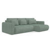 ECKSOFA mit Schlaffunktion Strukturstoff Stoff Grün - Schwarz/Hellgrün, Kunststoff/Textil (278/149cm) - Makamii