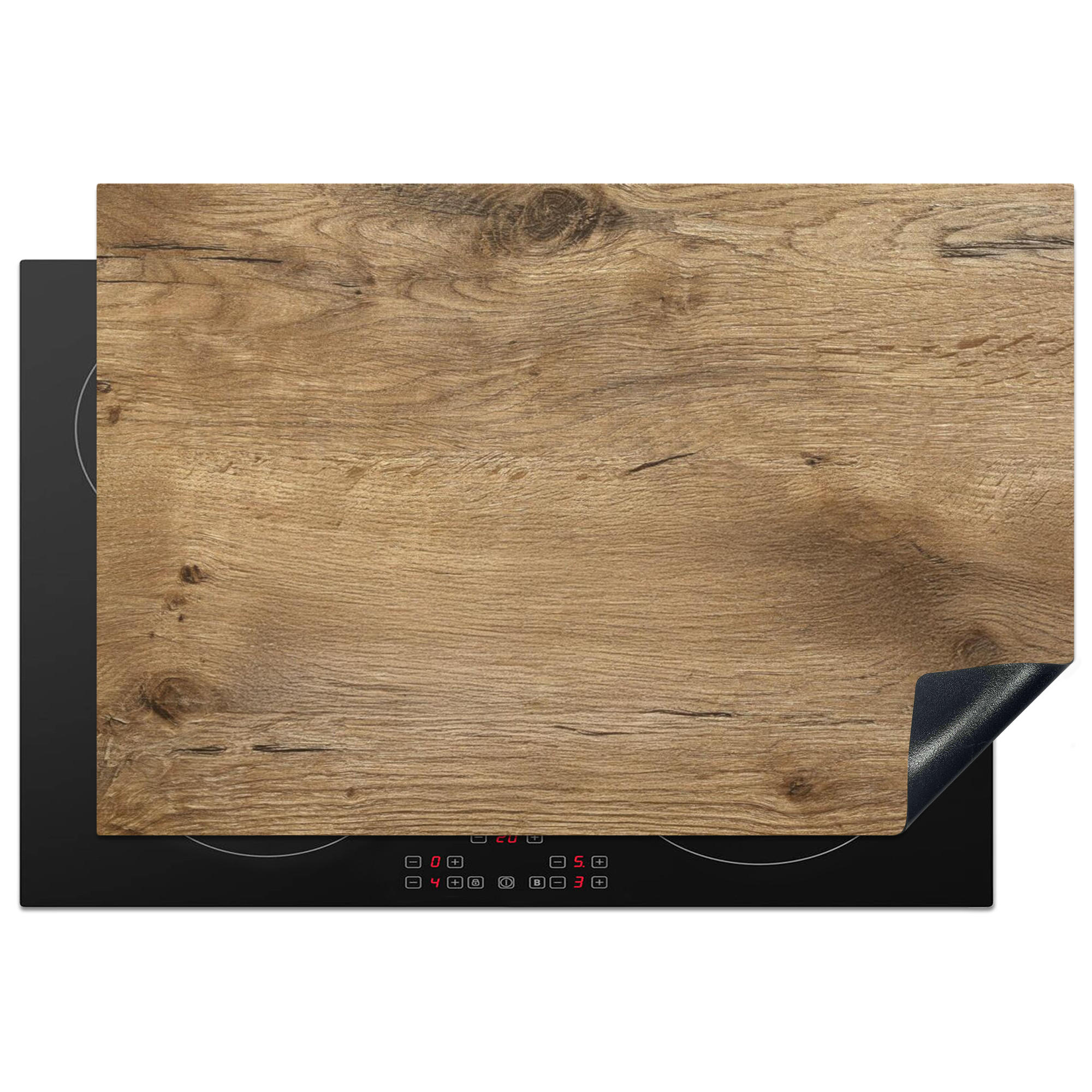 HERDABDECKPLATTE Holz - Braun - Holzoptik 77x51 cm - Eichefarben, Kunststoff (77/51/0.2cm) - MuchoWow