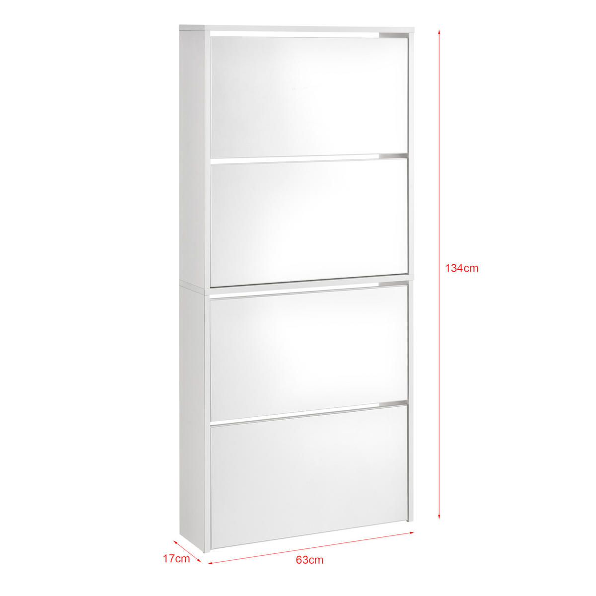 SCHUHKIPPER Vogar - Weiß, Holzwerkstoff (63/134/17cm) - [en.casa]