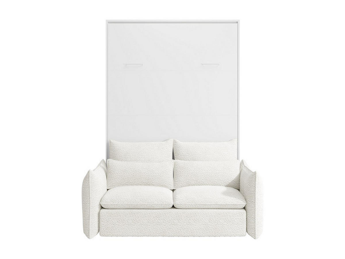 SCHRANKBETT - 2 Personen - Holz, Platte - Weiß - Weiß, Holz (160/200cm) - Vente-Unique