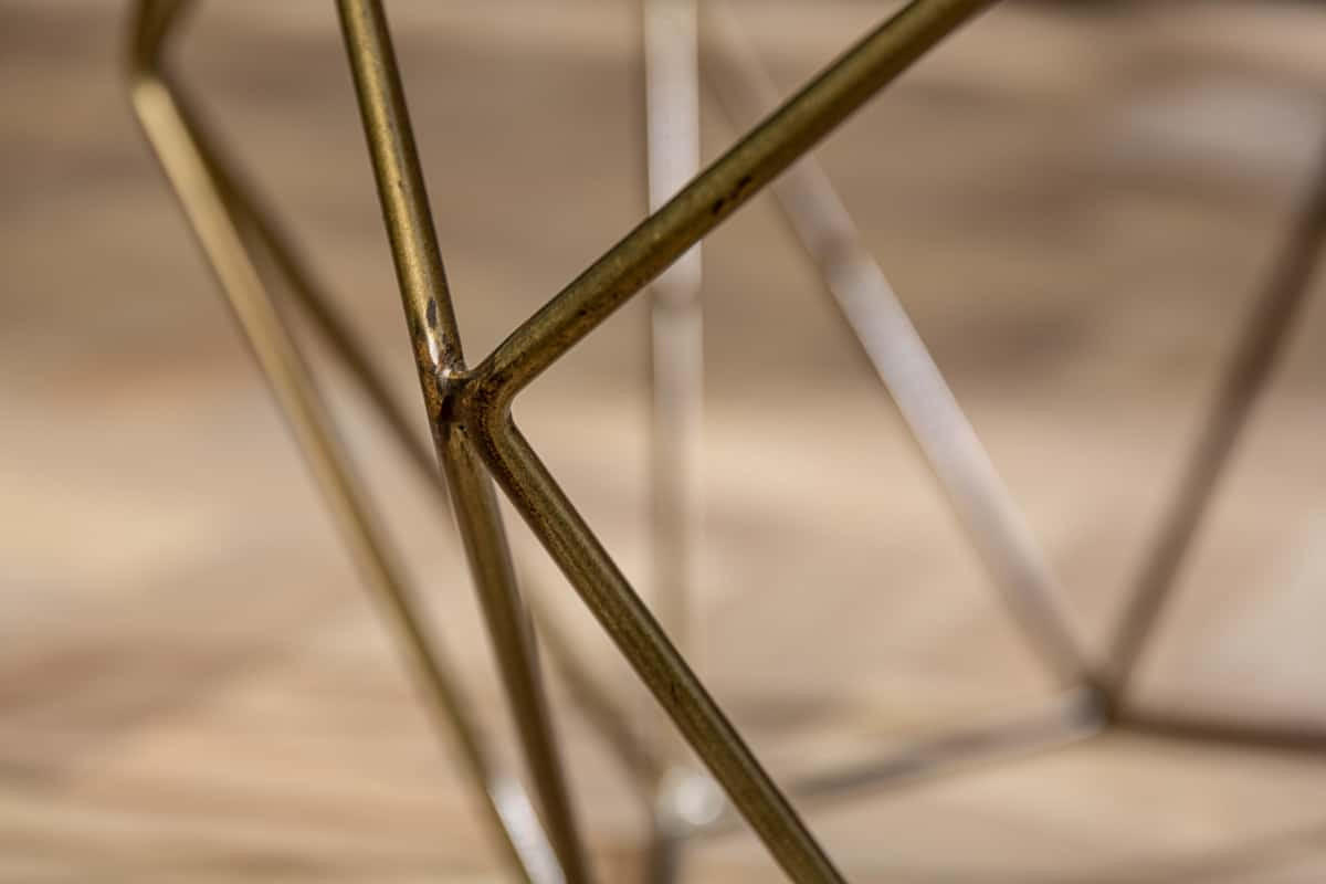 COUCHTISCH DIAMOND Marmor rechteckig Weiß 70cm - Goldfarben/Weiß, Stein/Metall (70/70/38cm) - riess-ambiente