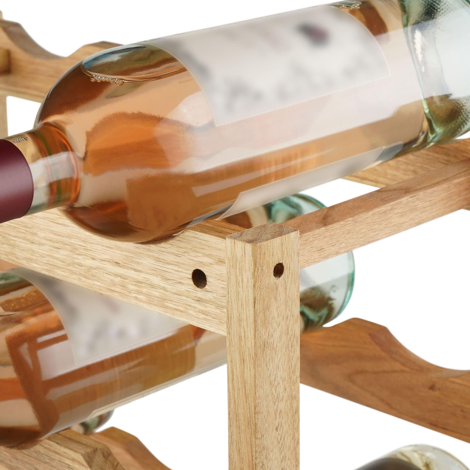 WEINREGAL eckig 42/21/28 cm Holz Walnuss - Walnussfarben, Holz (42/28/21cm) - CLP