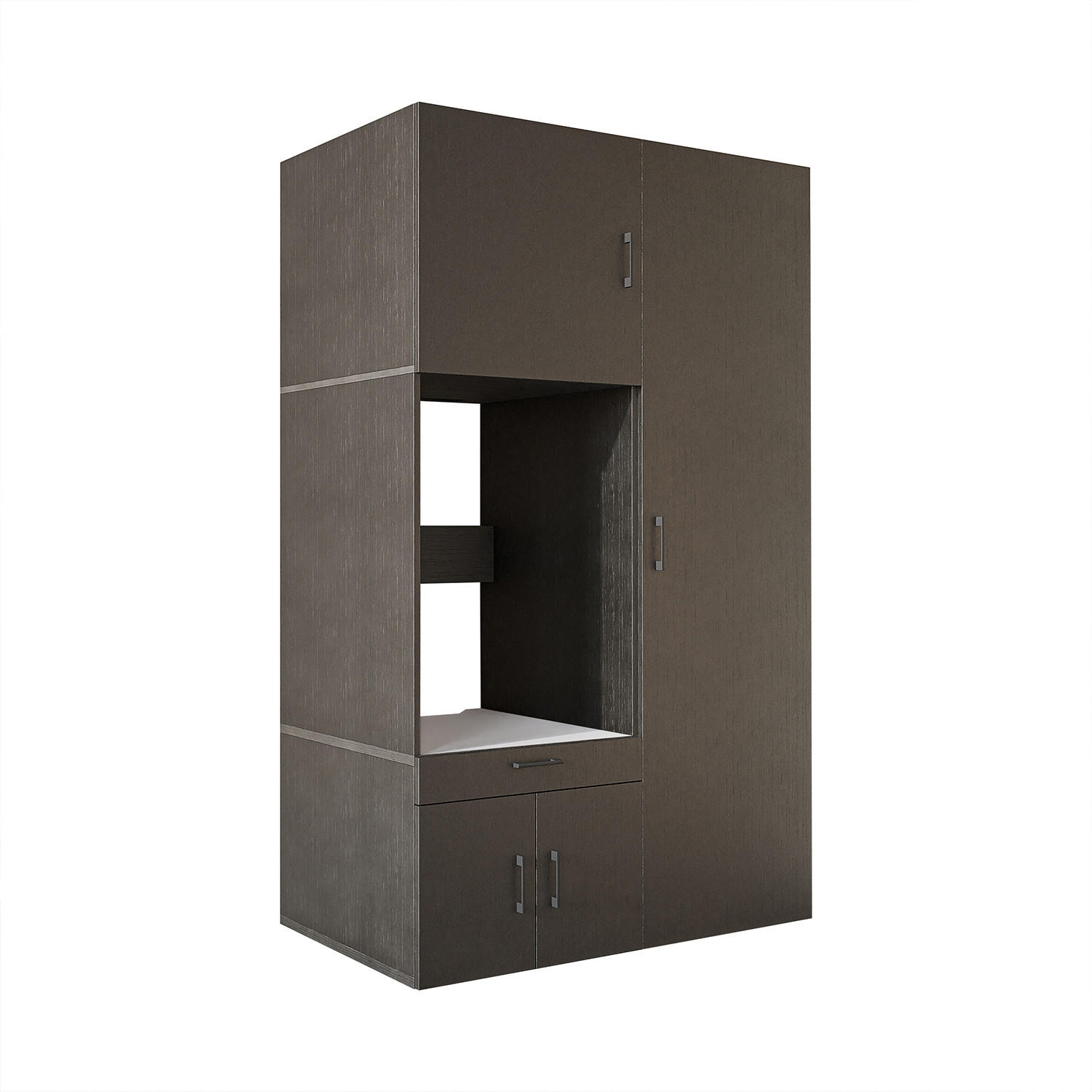 WASCHMASCHINENSCHRANK Serie 3 127cm Breit, 205cm Hoch - Schwarz, Holzwerkstoff (127/205/67cm)