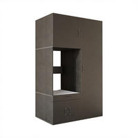WASCHMASCHINENSCHRANK Serie 3 127cm Breit, 205cm Hoch - Schwarz, Holzwerkstoff (127/205/67cm)