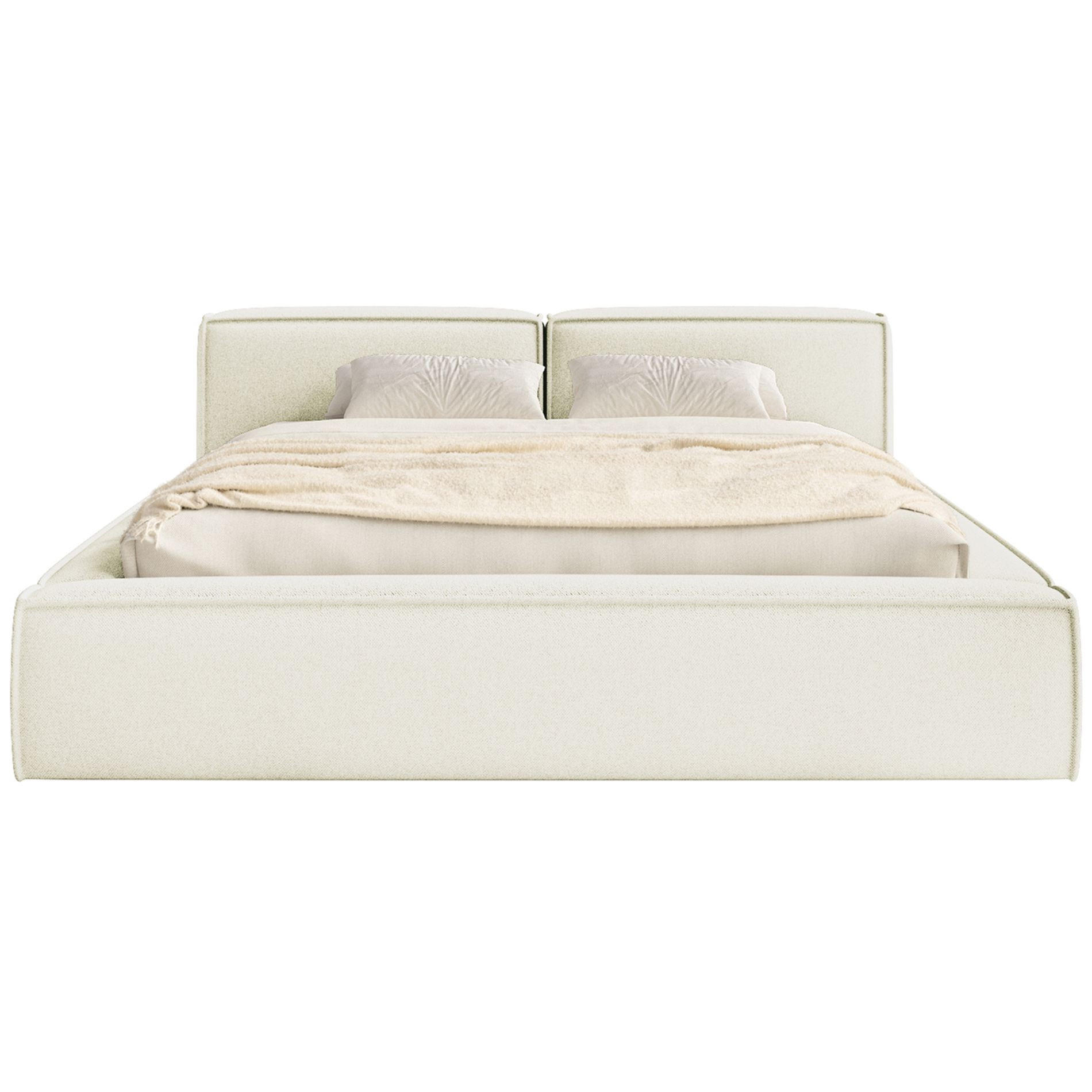 POLSTERBETT Tilves Slim Creme 180x200 cm - Creme/Schwarz, Kunststoff/Textil (180/200cm) - Selsey