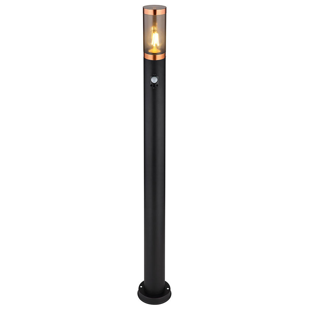 AUSSENLEUCHTE Edelstahl Schwarz Matt - Schwarz, Metall (7.6/7.6/110cm) - Globo Lighting