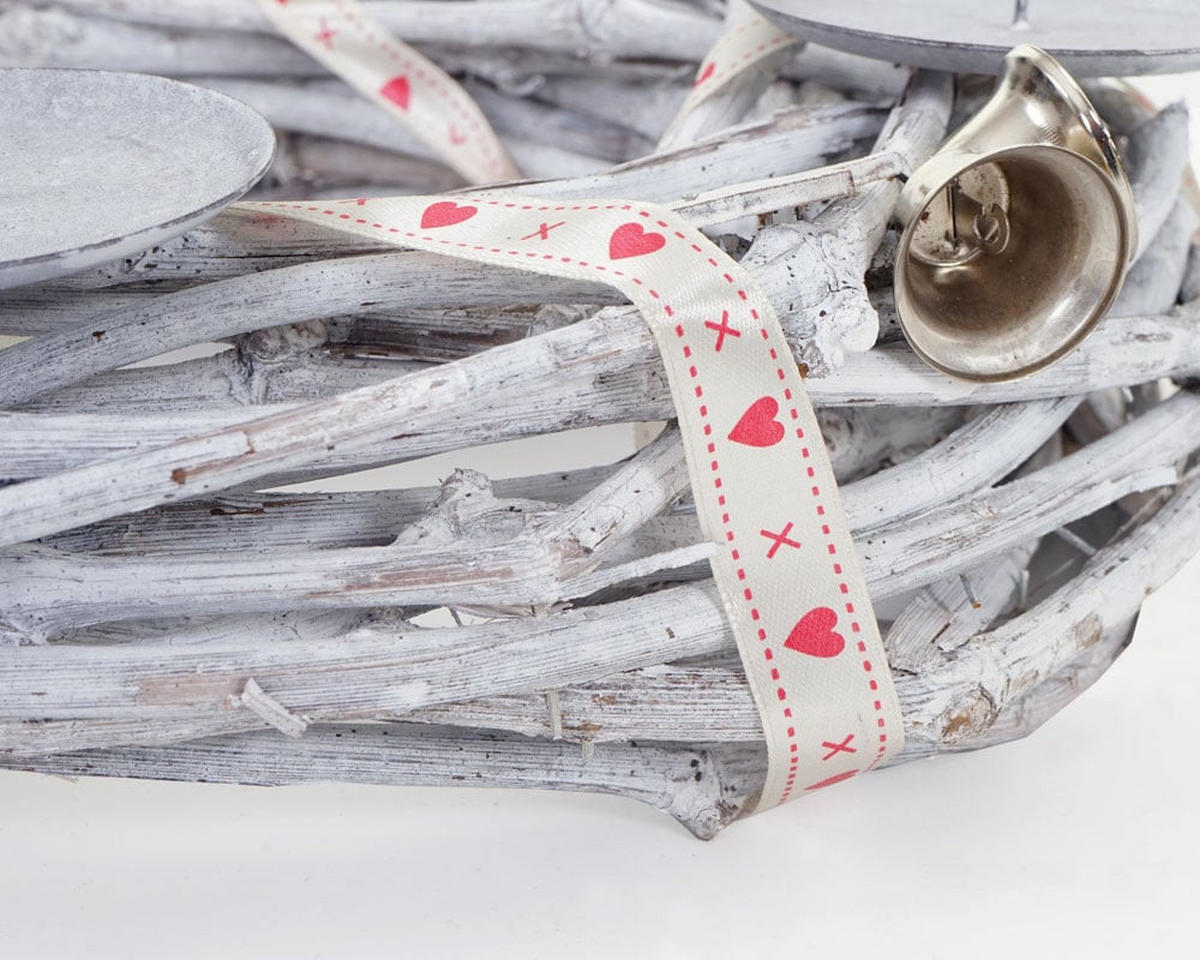 ADVENTSKRANZ HOLZ Ø 30CM OHNE KERZEN Weiß, Multicolor - Multicolor/Weiß, Holz (30/8cm) - MCW