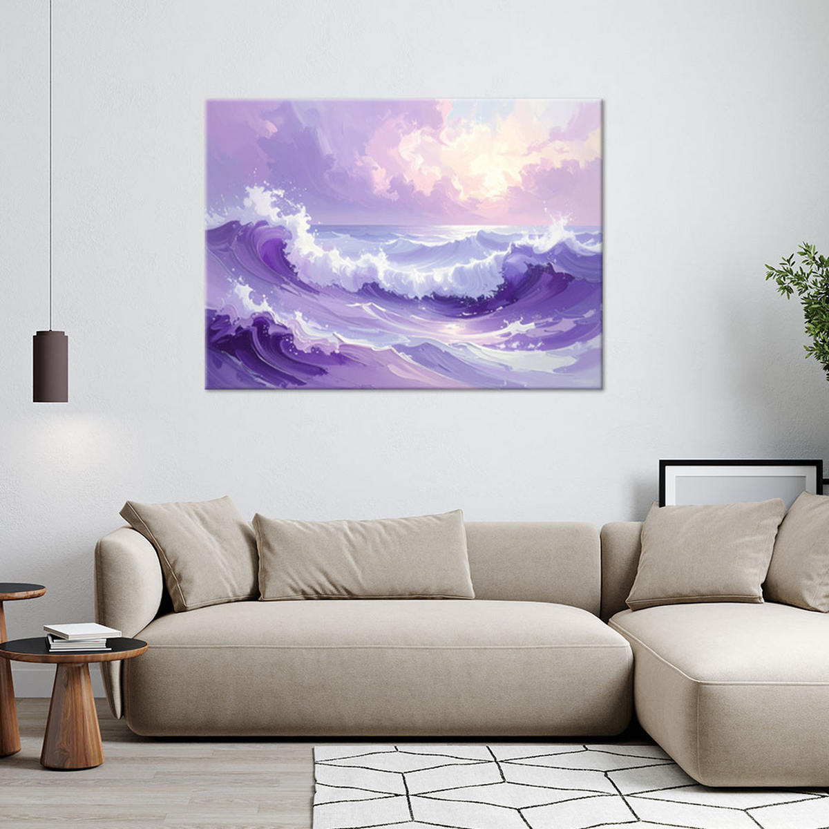 LEINWANDBILD Natur und Botanik 90x60cm - Lila, Textil (90/60cm) - Feeby