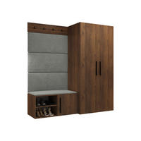 MOBILIER PENTRU HOL Medi I - culoare lemn de nuc/negru, material plastic/compozit lemnos (80/191/50cm) - MIRJAN24