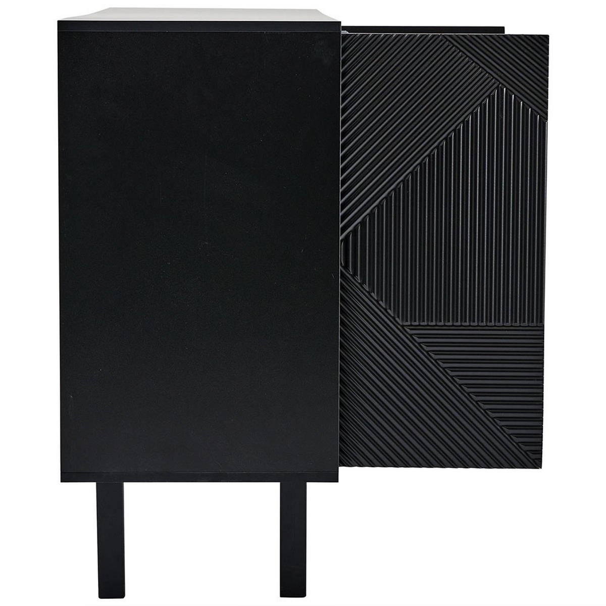 SIDEBOARD mit 1 Schublade in schwarz - Schwarz, Holz (40/86/125cm) - KOMHTOM