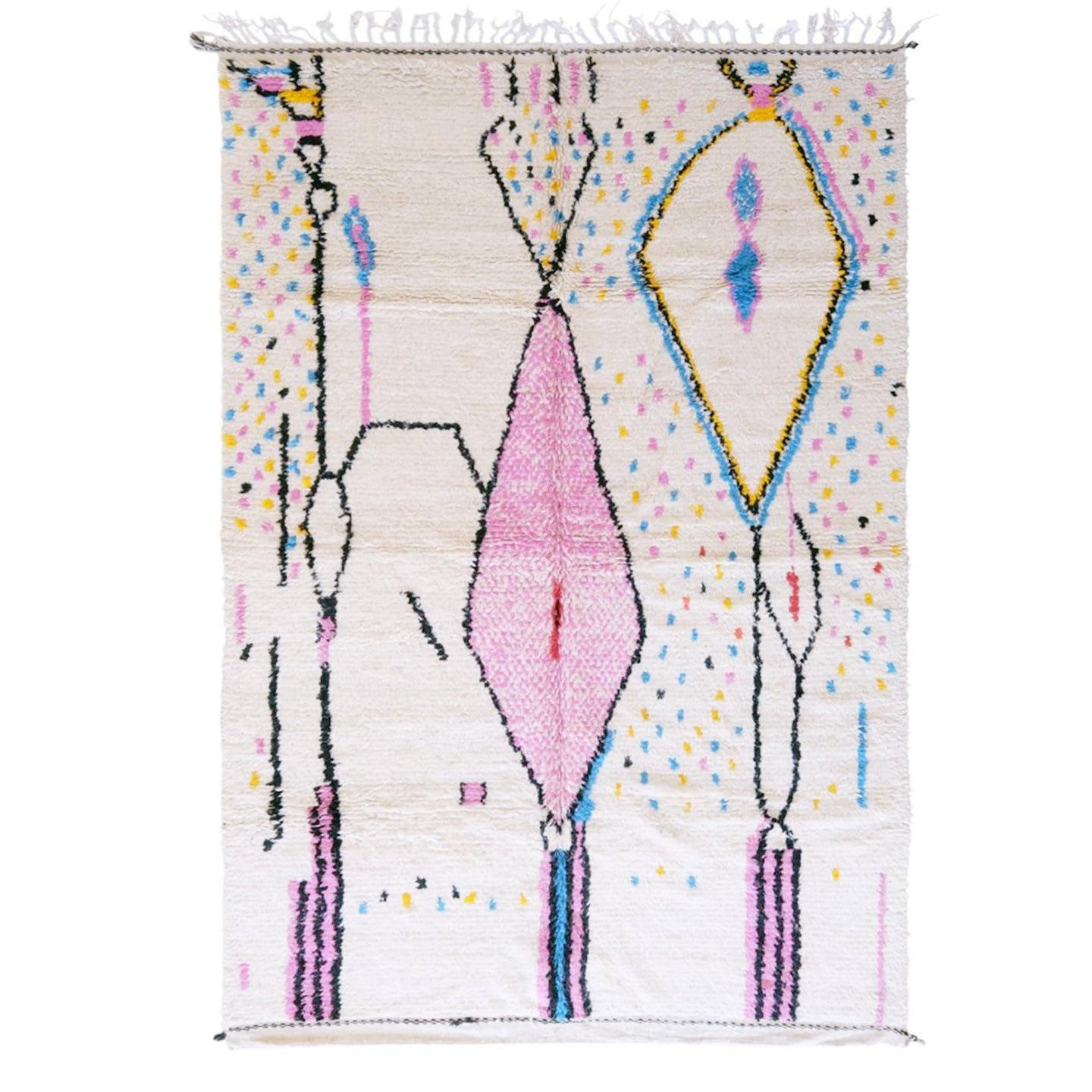 BERBERTEPPICH marokkanisch aus reiner Wolle Pop 200x 300 cm - Multicolor, Naturmaterialien (200/300cm) - AFK Living