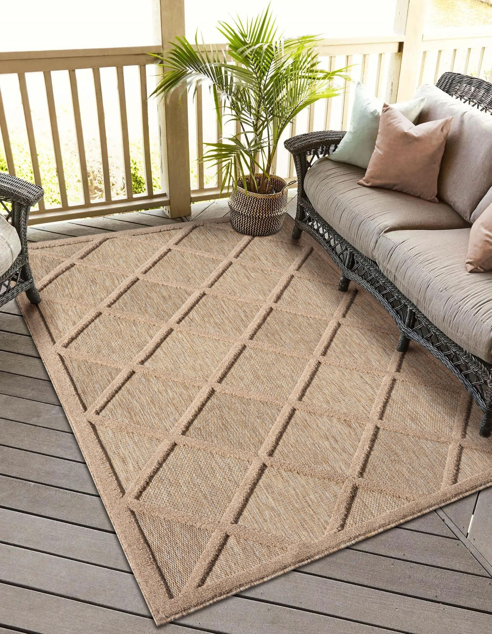 OUTDOORTEPPICH Lotta Braun,Sandfarben,Beige 200/300 cm - Braun, Textil (200/300cm) - My-Rug