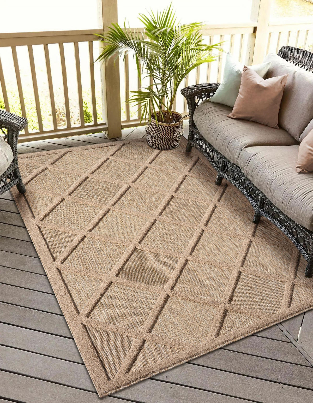 OUTDOORTEPPICH Lotta Braun,Sandfarben,Beige 200/300 cm - Braun, Textil (200/300cm) - My-Rug