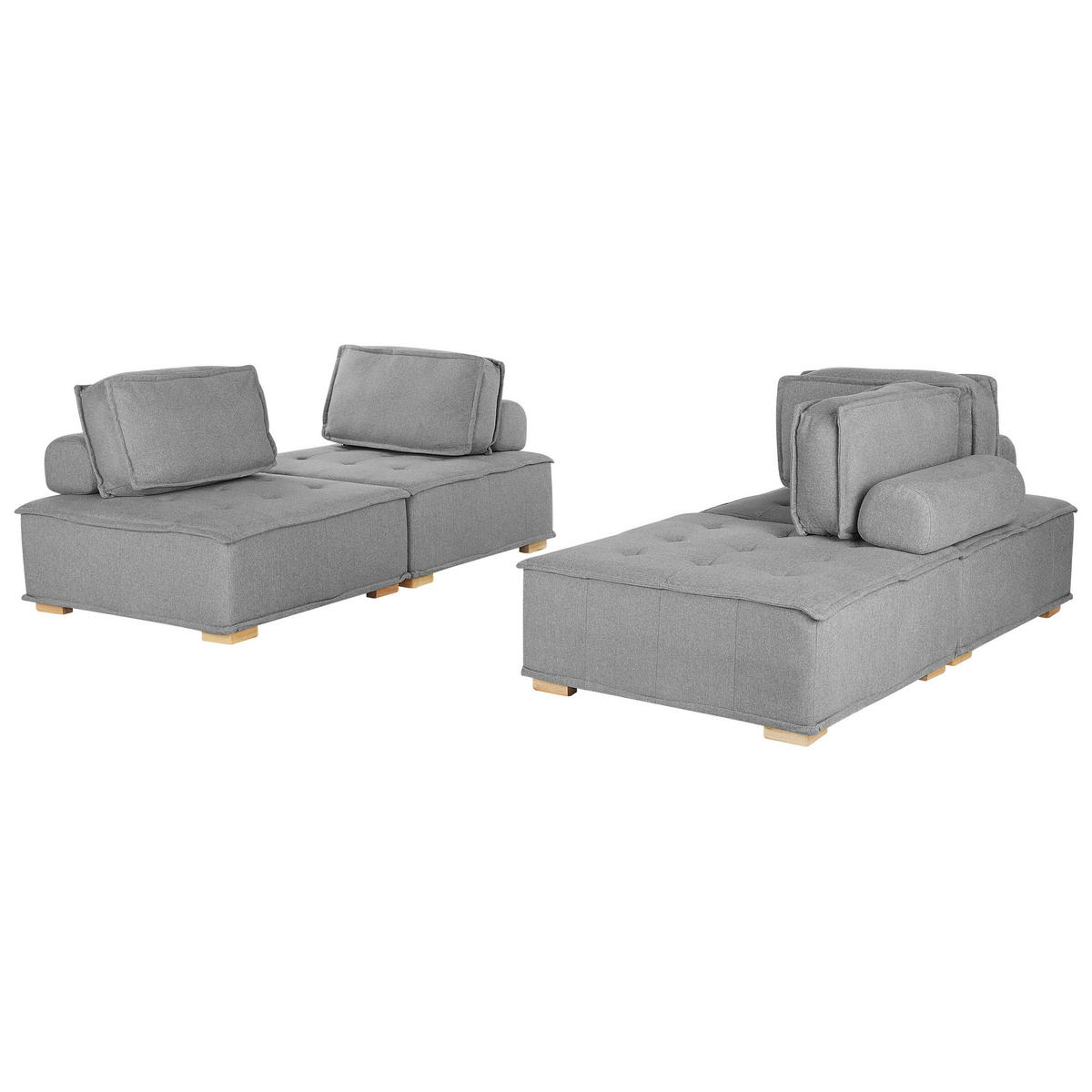 4-SITZER SOFA SET Polyester Grau Tibro - Grau, Textil (200/40/100cm) - Beliani