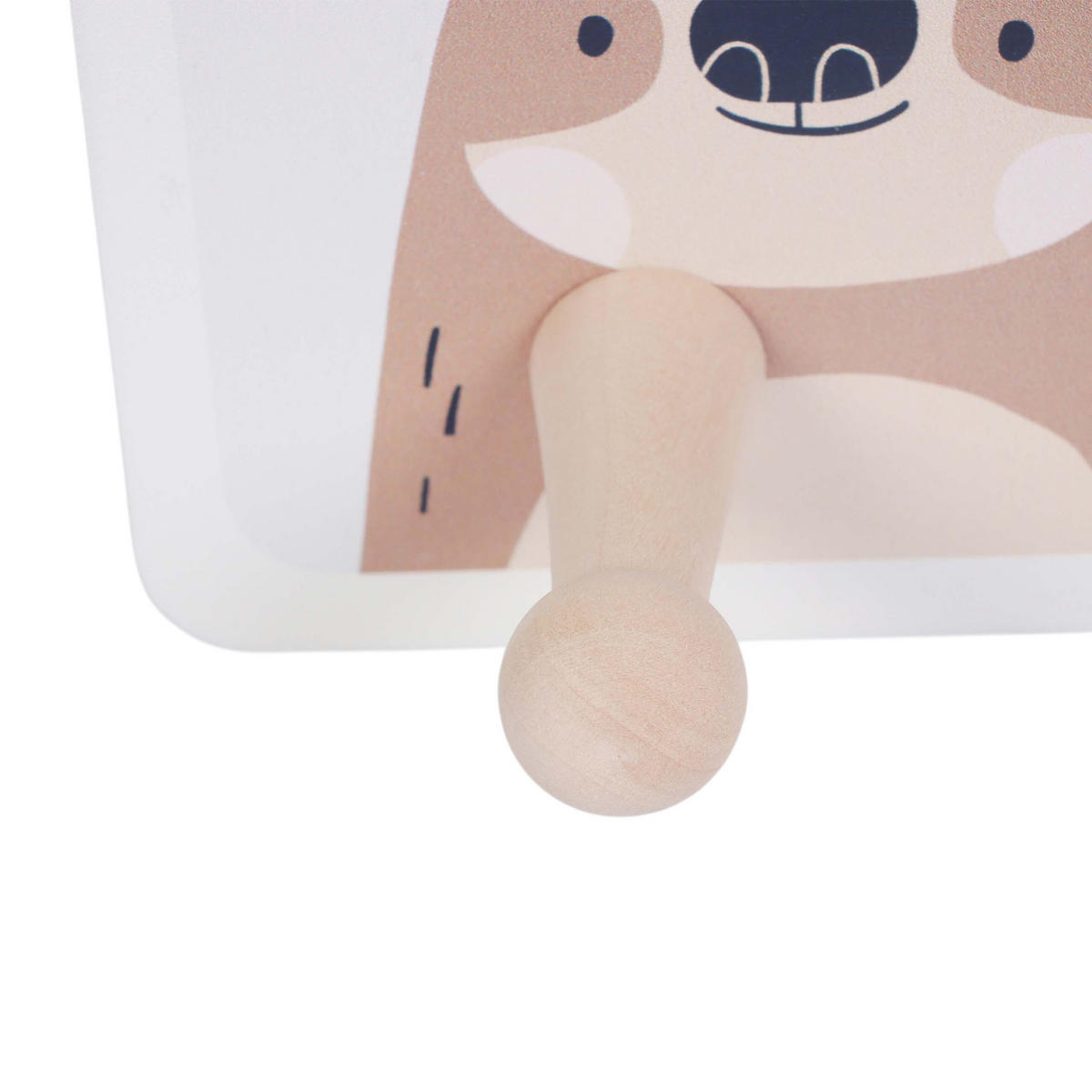 VĚŠÁK Vícebarevný dětský 4-háčky 10x38 cm - různobarevná/hnědá, dřevo/kompozitní dřevo (38/10/5.5cm) - Relaxdays