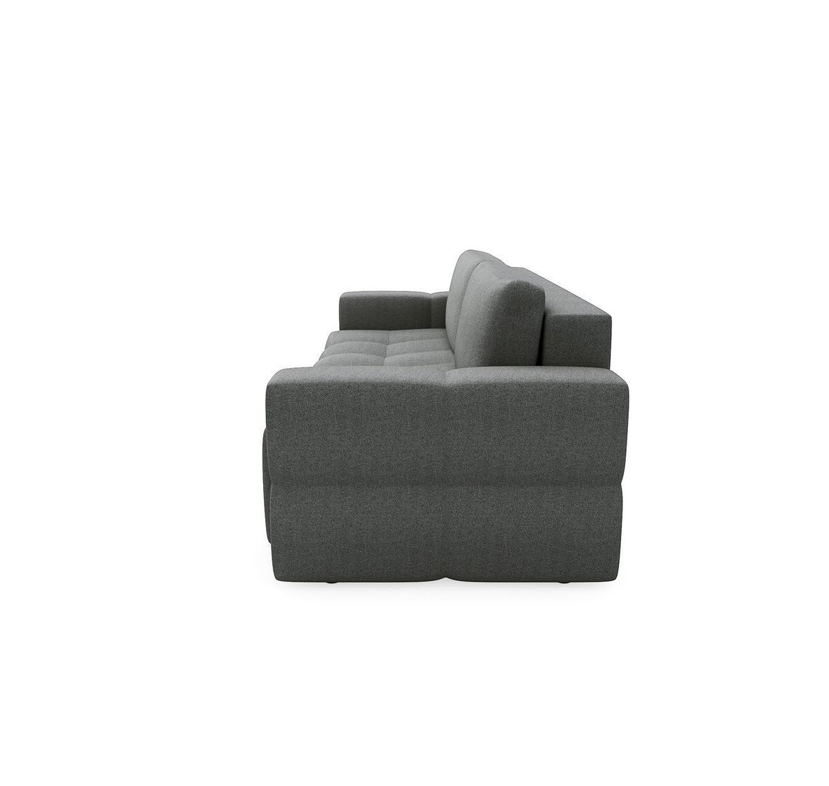 SCHLAFSOFA GERADE Rastergewebe Anthrazitgrau 247 CENTIMETERScm - Dunkelgrau/Anthrazit, Textil (247/90/102cm) - Sia Home