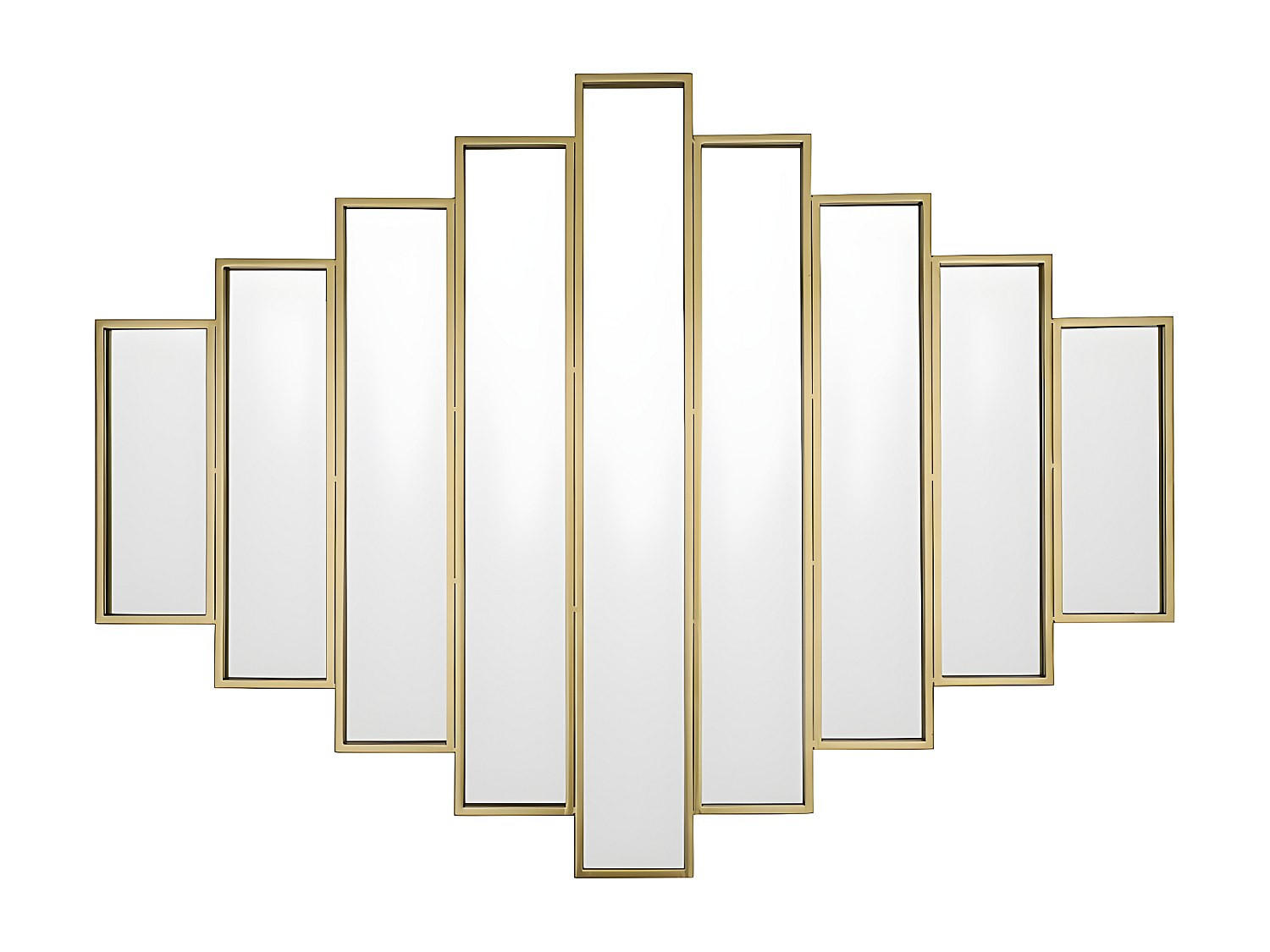 SPIEGEL symmetrisch Art Déco - 90 x 120 cm - Metall - Goldfarben - GALICE - Goldfarben, Glas (120/90/1.5cm) - Vente-Unique