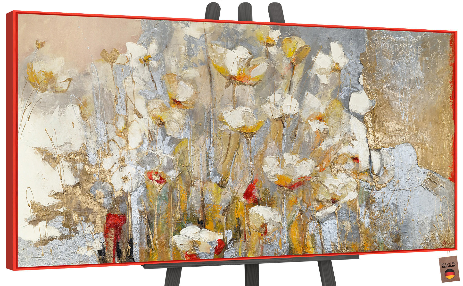 YS-art gallery Gemälde Rot 200x100 cm