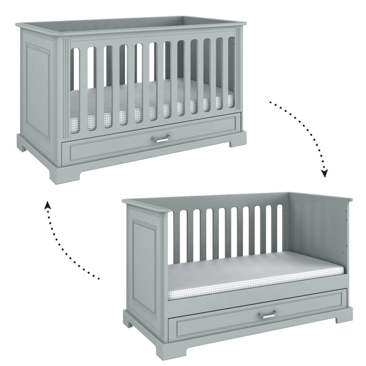GITTERBETT 70/140 Grau - Grau, Holzwerkstoff (70/140cm) - Petits-meubles