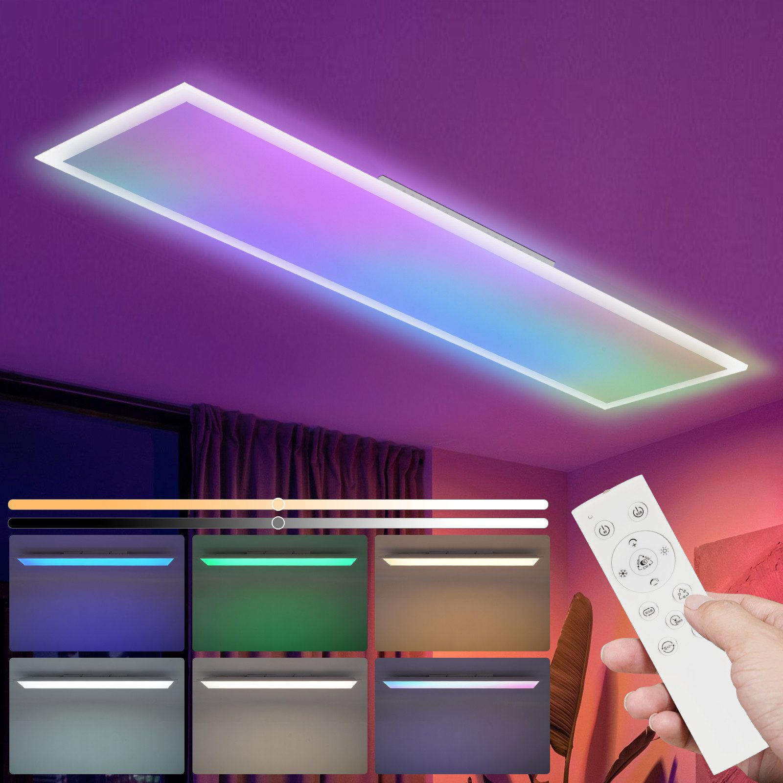 LED-DECKENLEUCHTE Luzzatto 100/25/5cm - Weiß, Metall (25/100/5cm) - Nettlife