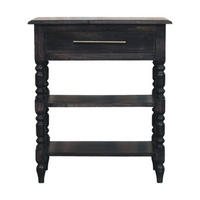 BEISTELLTISCH mit Carbon-Esche-Finish, 1 Schublade, 2 offene Ablagen, dunkelbraun. - Dunkelbraun, Holz (35/60/70cm) - Artisan Furniture