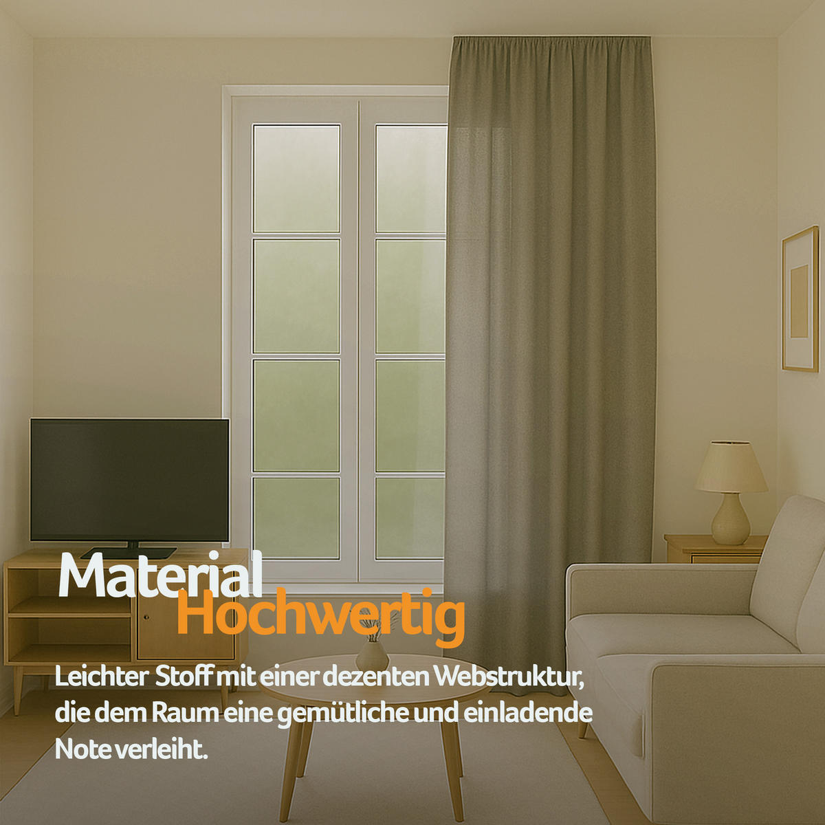 VORHANG Blickdicht ( 140x245cm ) mit Kräuselband / Universalband in Sandgrau - Taupe, Textil (140/245cm) - Bestlivings