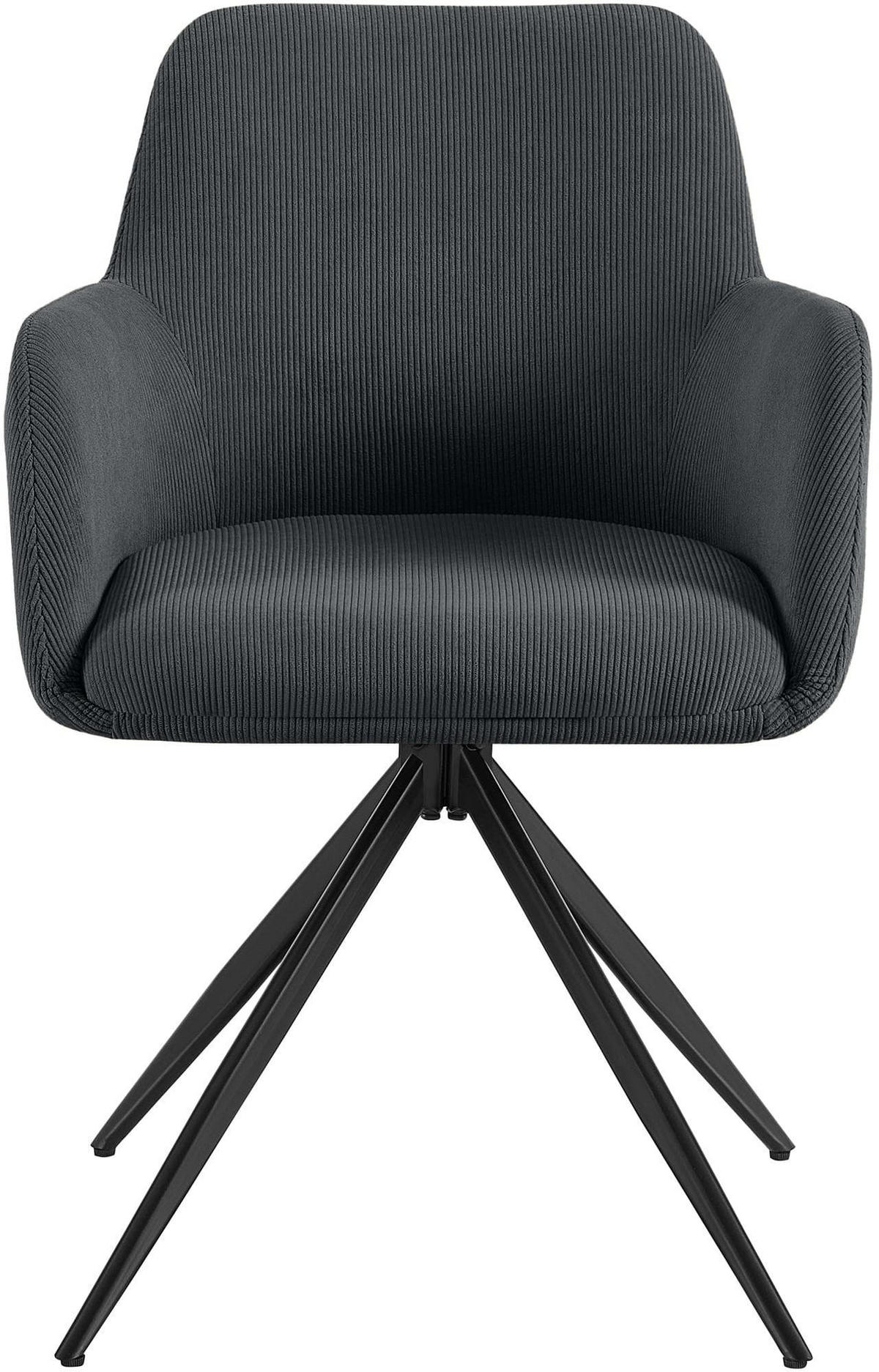 ESSZIMMERSTUHL Cord Schwarz - Schwarz, Textil/Metall (56/81/62cm) - CLP