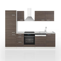 KÜCHENZEILE Optima Edelgrau/Weiß 270 cm ohne AP - Anthrazit/Weiß, Holzwerkstoff (270/81.6/46cm) - Vicco