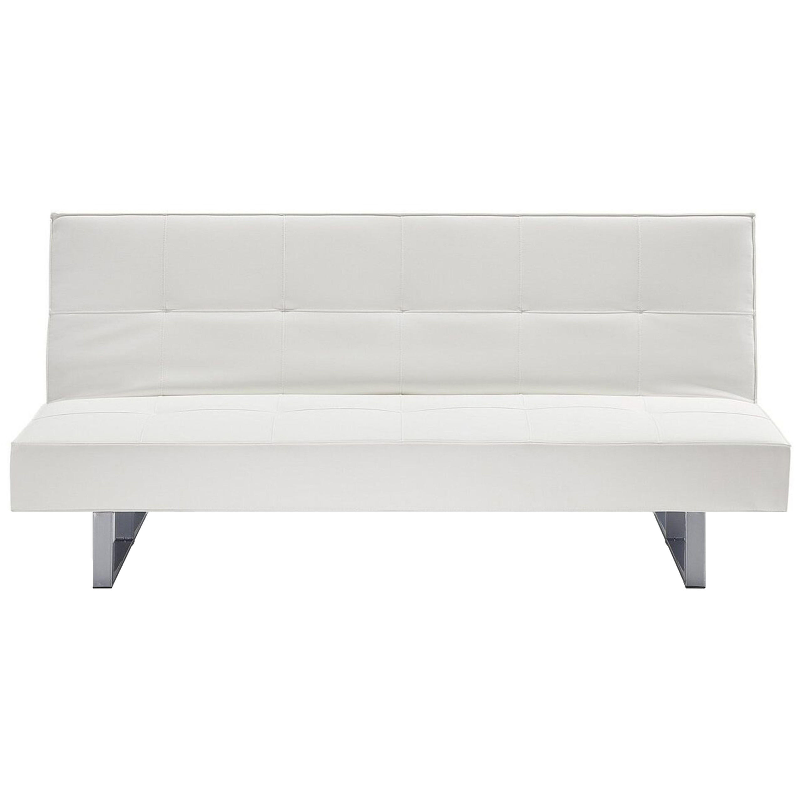 3-SITZER-SCHLAFSOFA Kunstleder Weiß Derby - Weiß, Kunststoff/Textil (189/85/88cm) - Beliani