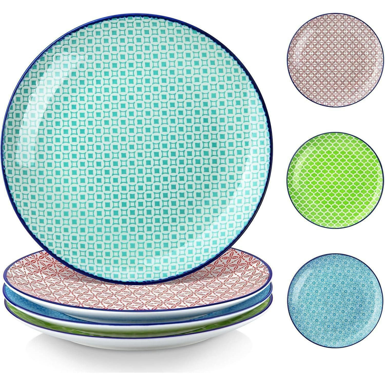 FLACHTELLER 4-teiliges Set Porzellan Bunt 26 cm - Multicolor, Keramik (26.5/26.5/2.8cm)
