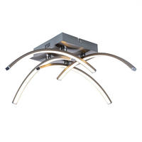 LED DECKENLEUCHTE Sinus Silber - Silberfarben, Metall (48.5/48.5/15cm) - Esto