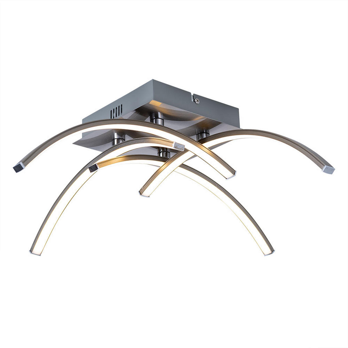 LED DECKENLEUCHTE Sinus Silber - Silberfarben, Metall (48.5/48.5/15cm) - Esto