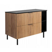 WASCHBECKUNTERSCHRANK FLOW mit Regal + Platte Eiche Craft 100/57/46 cm - Eichefarben, Holzwerkstoff (100/57/46cm) - Rodan