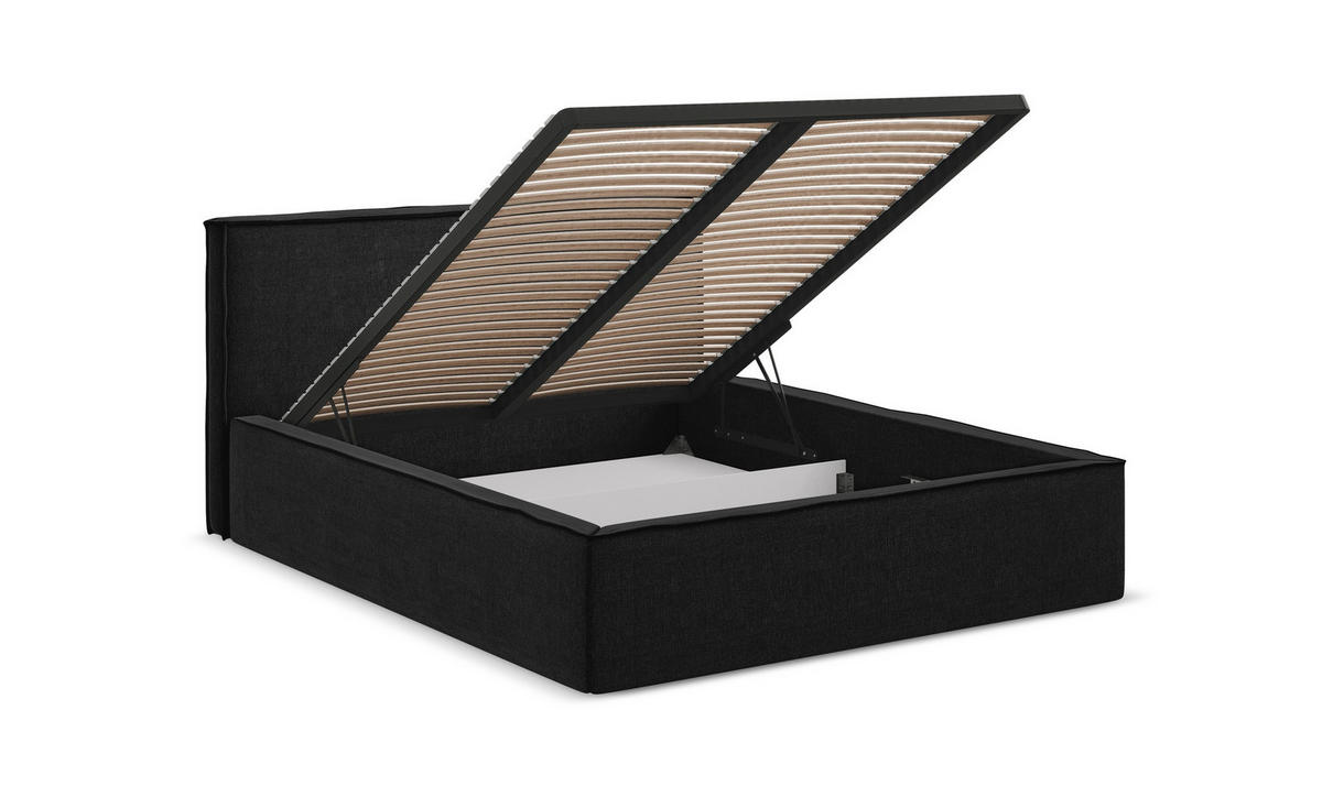 POLSTERBETT mit Bettkasten und Lattenrost 160x228 Orange - Terracotta/Schwarz, Kunststoff/Textil (140/200cm) - Makamii