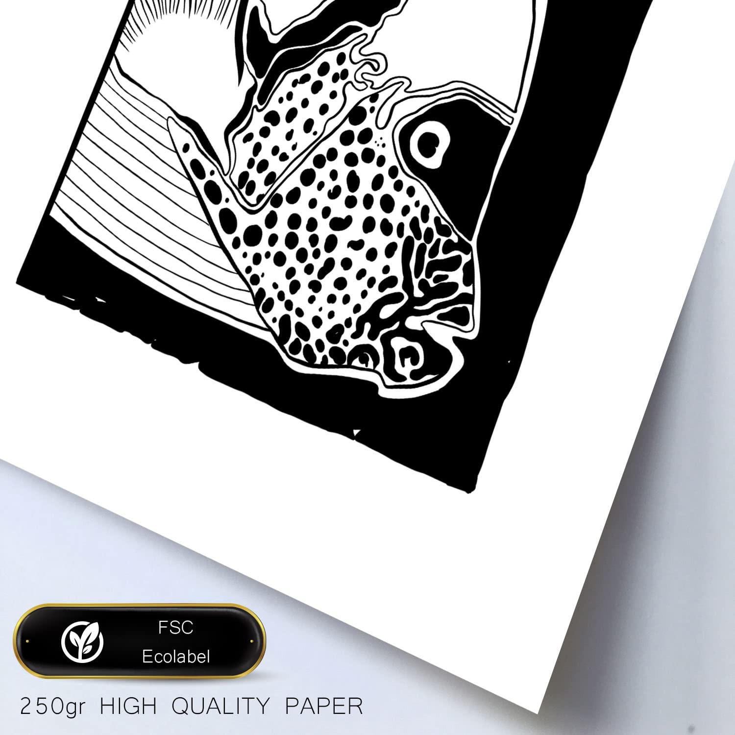 POSTER Set Mit 6 In Schwarzer Tinte Muscheln Kunstdrucke Von Meer Und Ozean Für Innenarchitektur A3 & A4 Weißer Rahmen - Weiß, Papier (29/3cm) - Nacnic