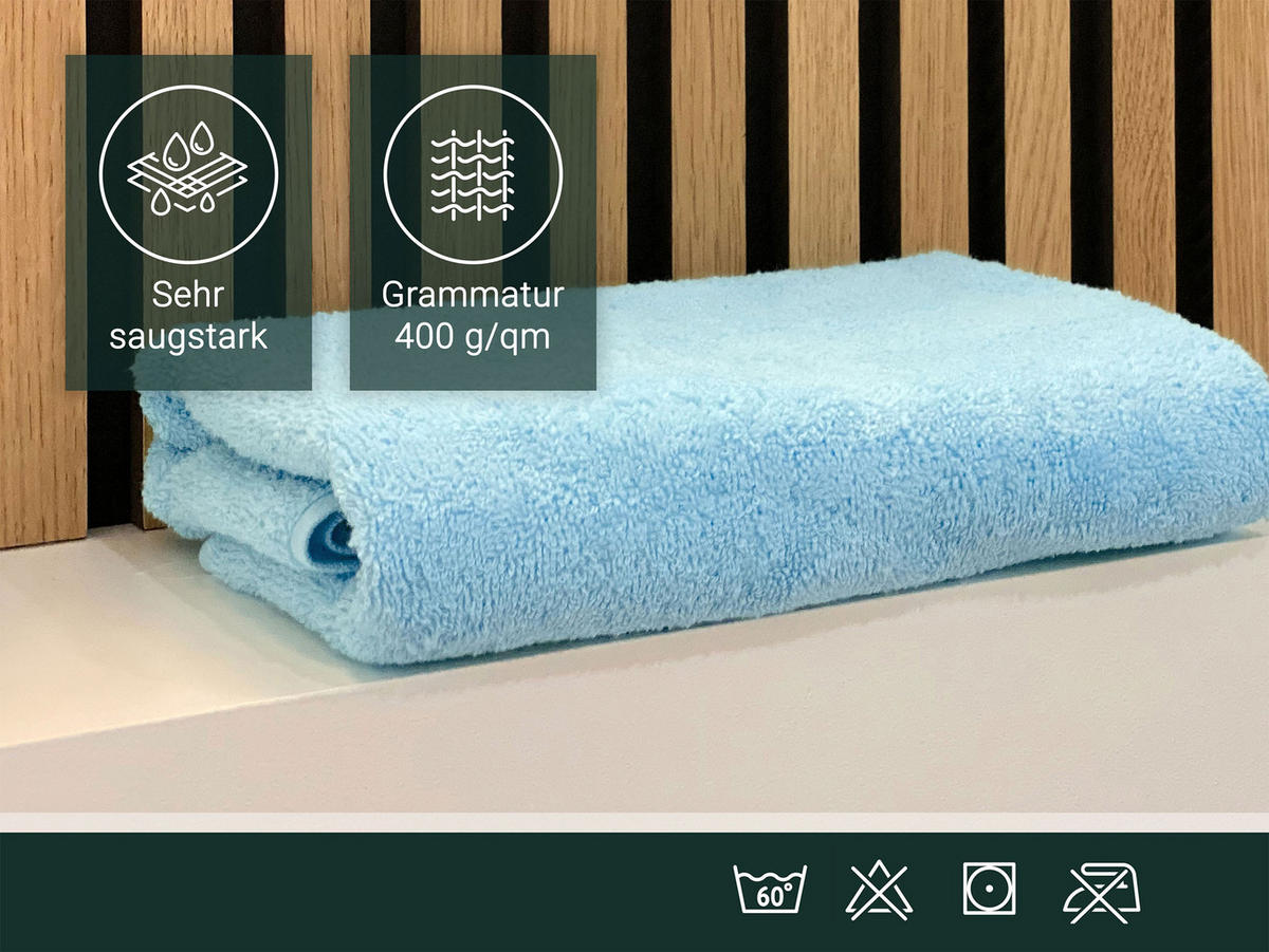HANDTÜCHER SET, 6er-Set, 50x100 cm + 70x140 cm, 100% Baumwolle, Blau - Hellblau, Textil (50/100cm) - Zollner
