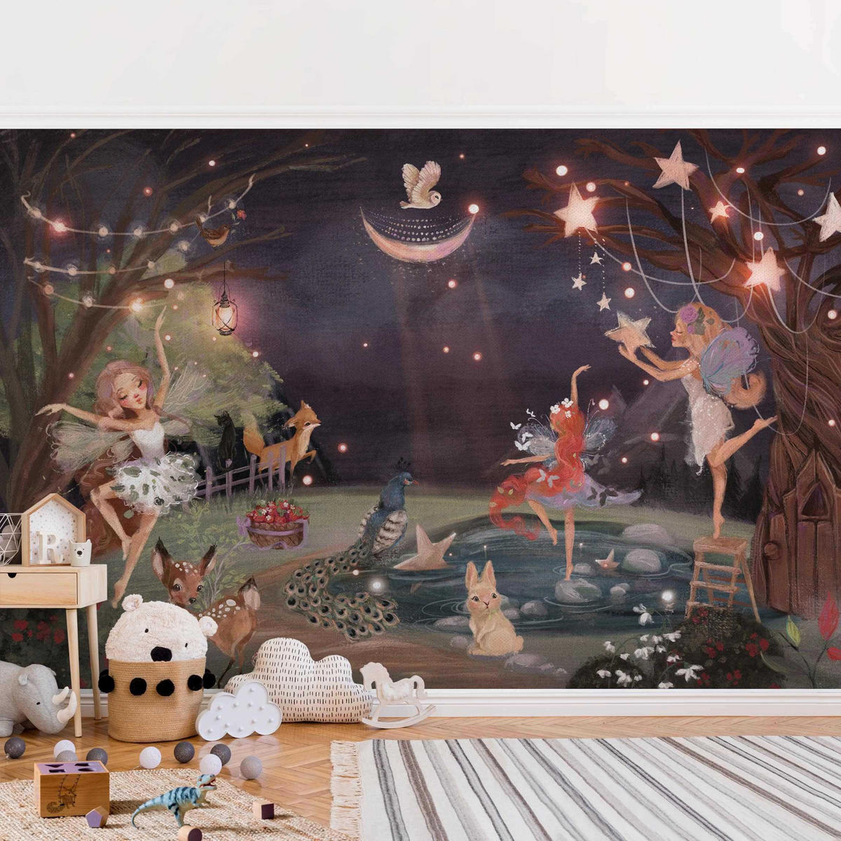 FOTOTAPETE Eine Nacht im Garten der Feen 288/190 cm - Braun, Papier (288/190cm) - Bilderwelten