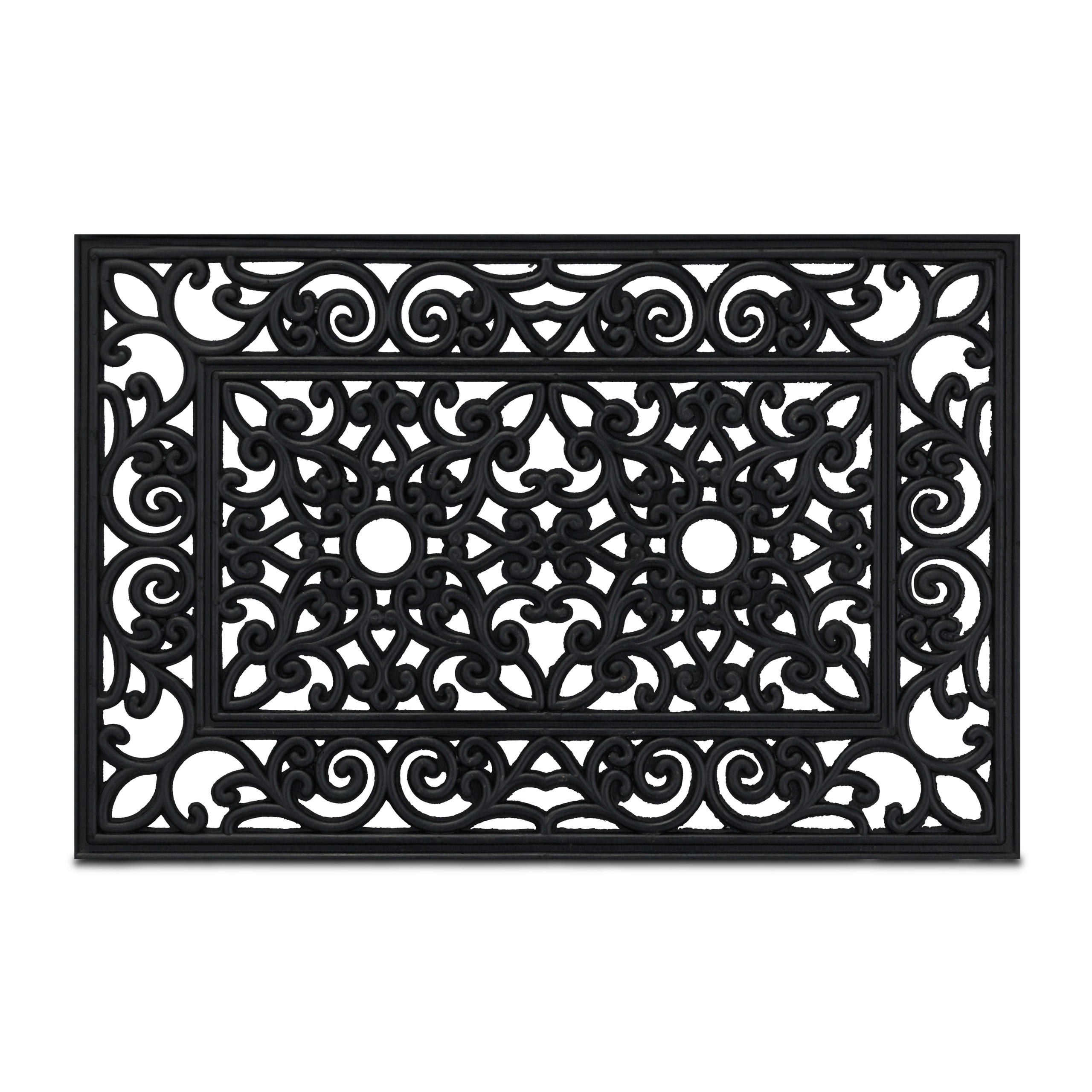 FUSSMATTE - Schwarz, Kunststoff (60/40cm) - Relaxdays