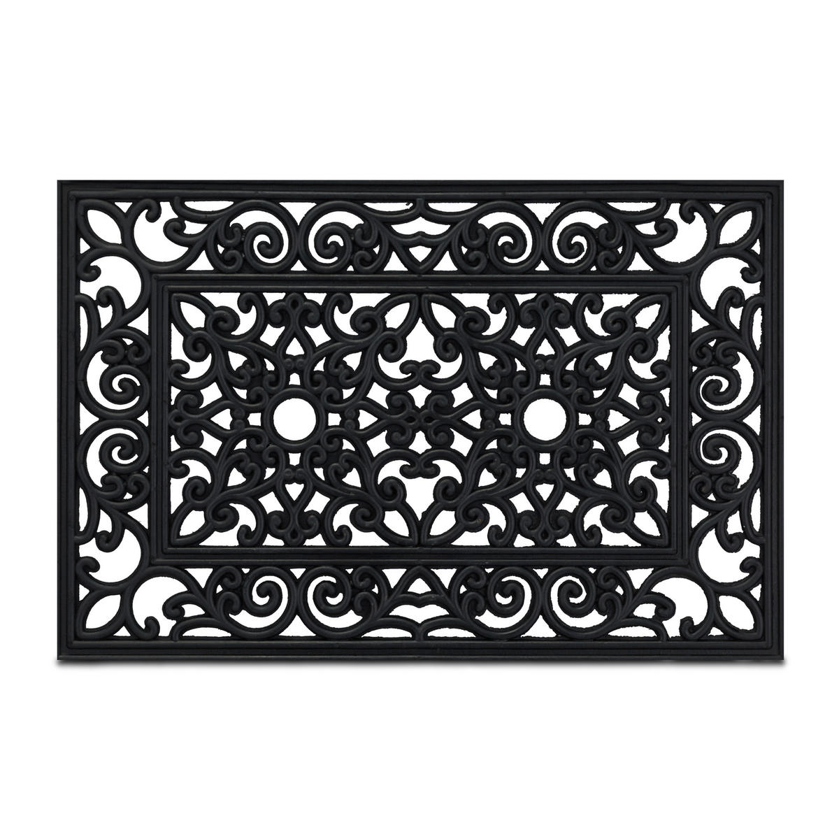 FUSSMATTE - Schwarz, Kunststoff (60/40cm) - Relaxdays