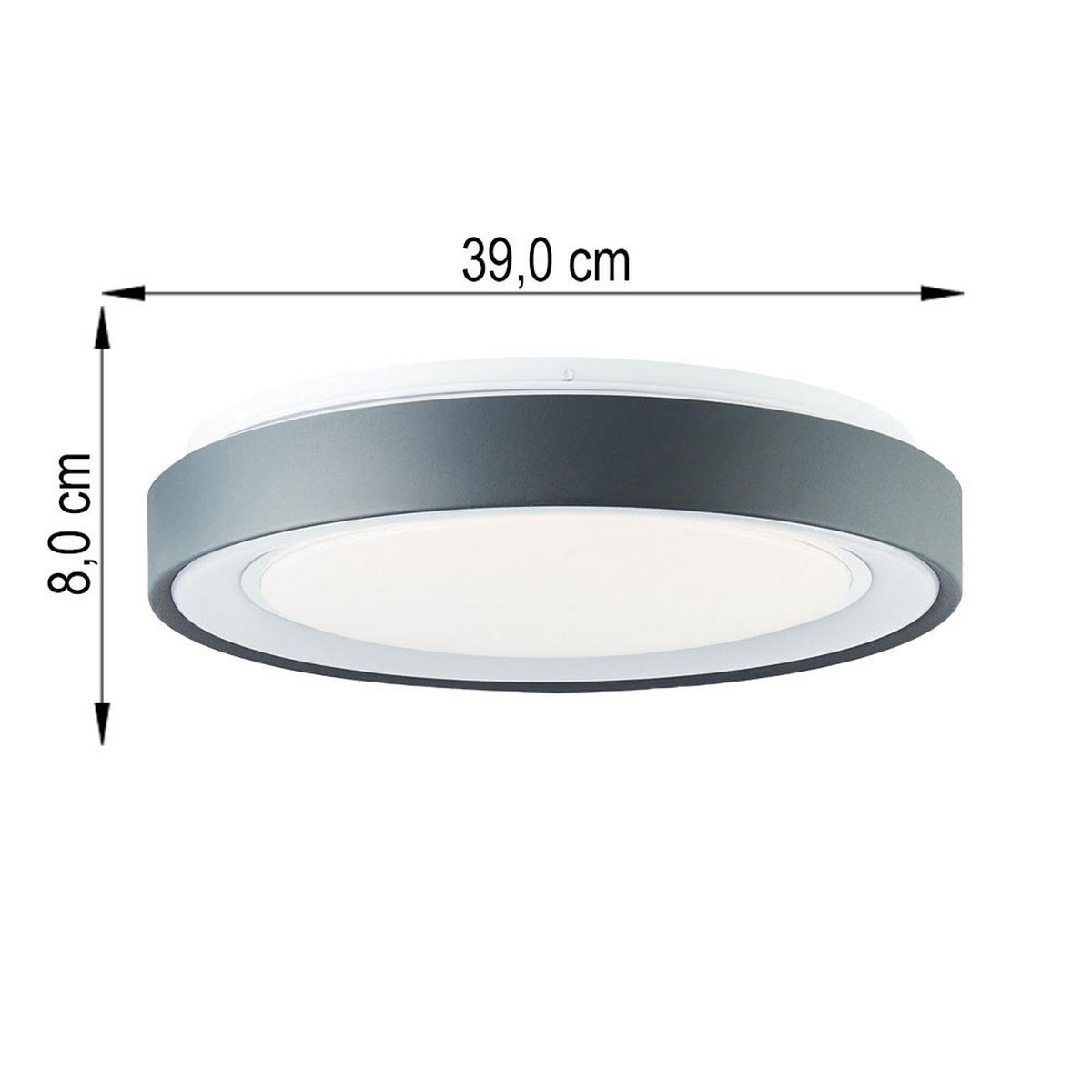 LED DECKENLEUCHTE Anthrazit Metall - Anthrazit, Metall (39/39/8cm) - Brilliant
