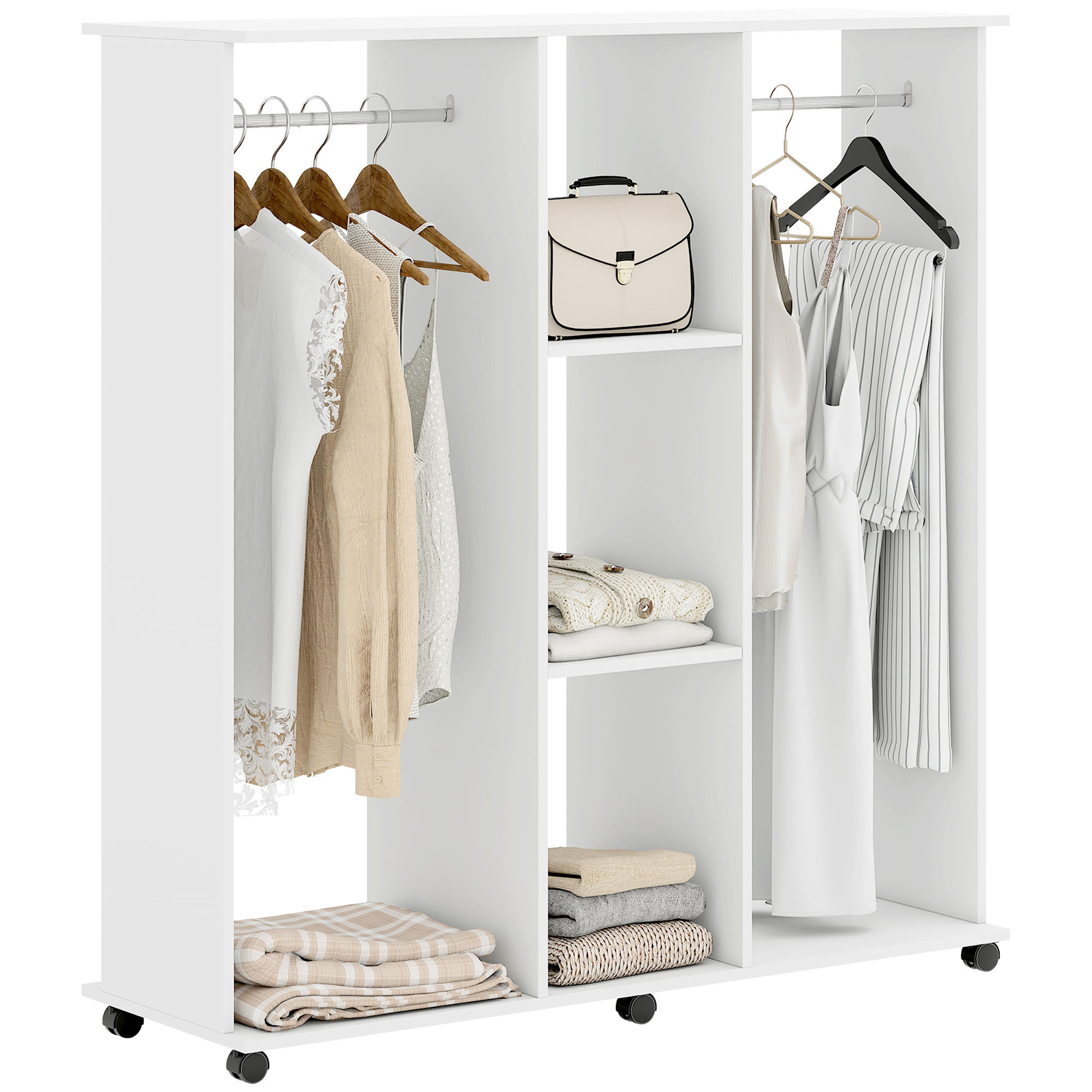 ComfortXL Kleiderschrank Weiß 40x128x120 cm