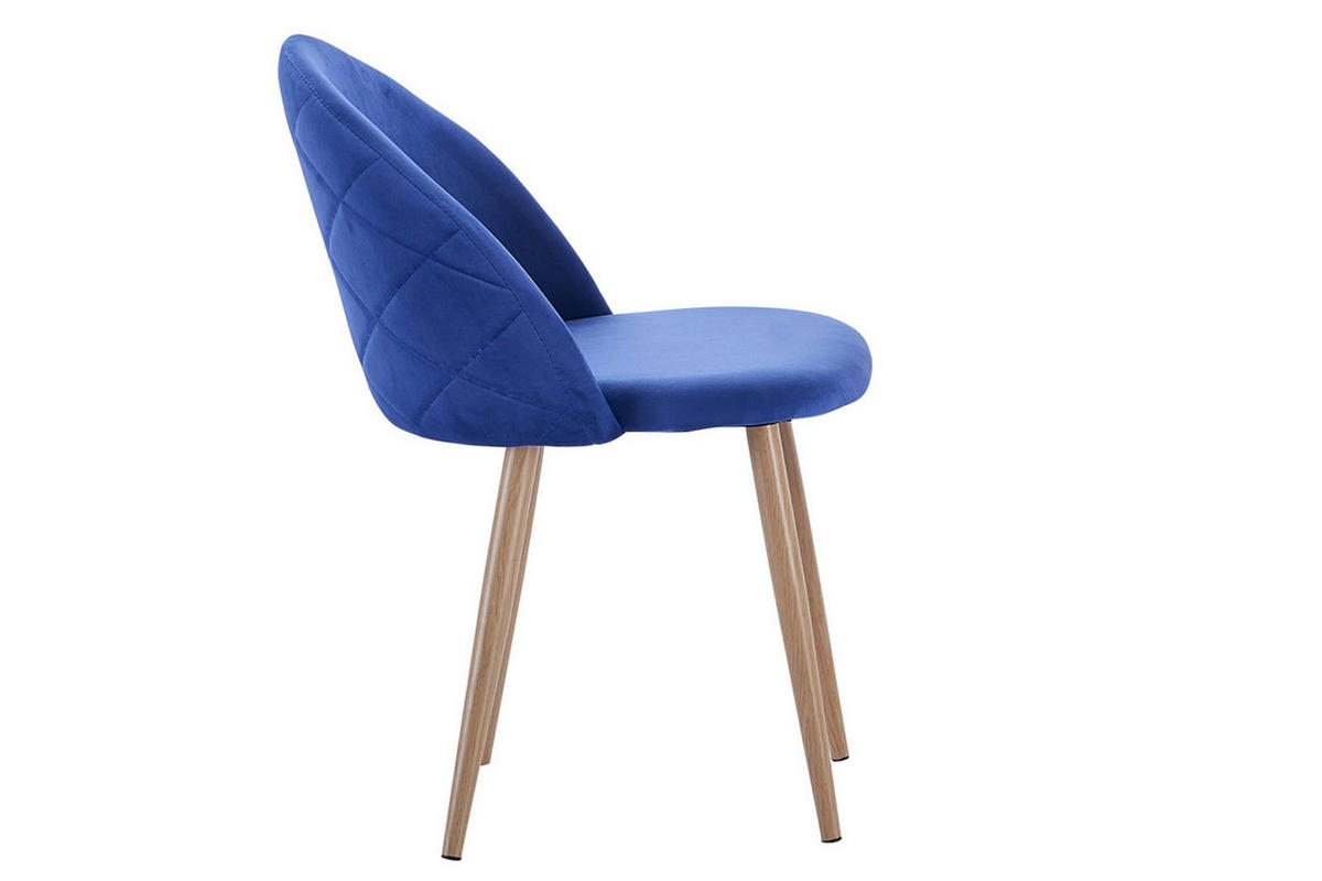 ESSZIMMERSTUHL LILLY - Blau/Eichefarben, Textil/Metall (55/79/51cm) - SAM