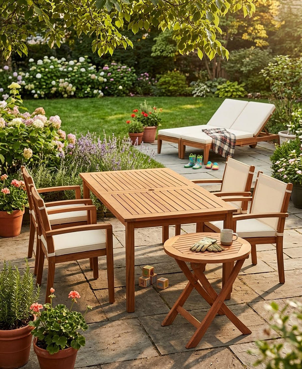 BEISTELLTISCH klappbar - Gartentisch SAIGON 48cm rund, Eukalyptus geölt - Braun, Holz (48/48/45cm) - TPFGarden