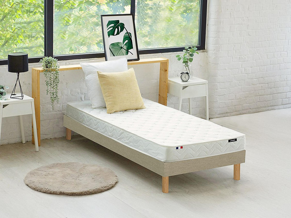 STANDARDMATRATZE - 1 Person - stoff - weiß Zeus - Weiß, Textil (90/200cm) - Vente-Unique