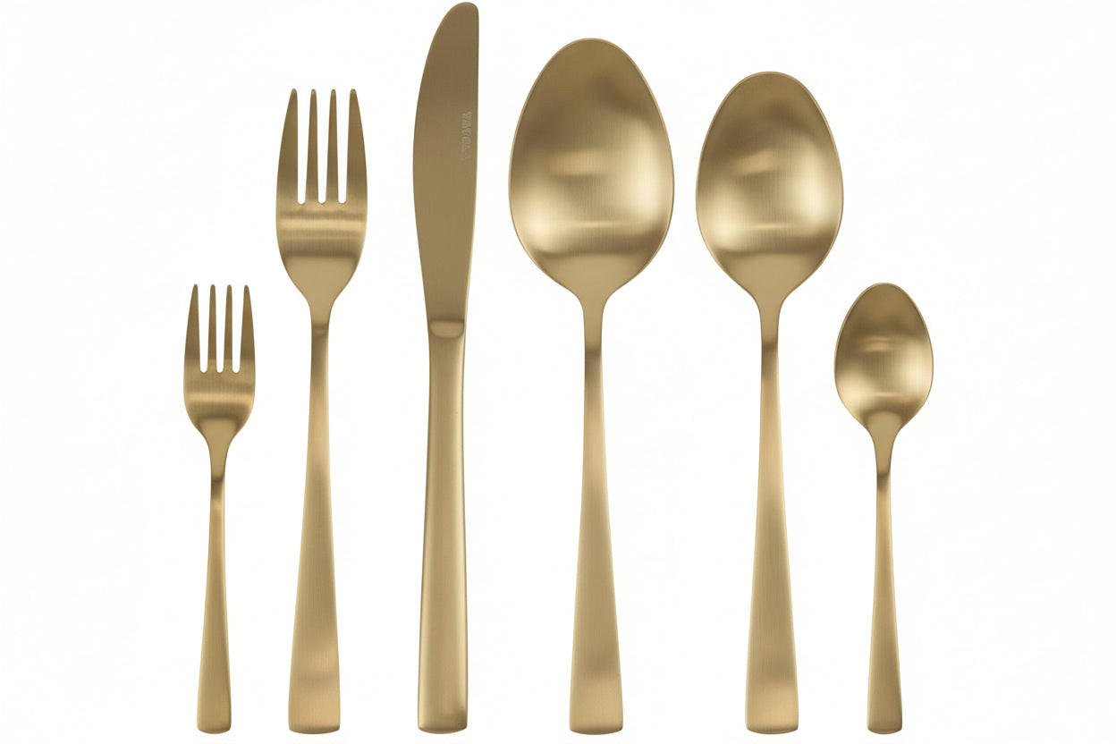 BESTECKSET - Champagner - 42 Teile / 8 Personen - Champagner, Metall - Studio Tavola