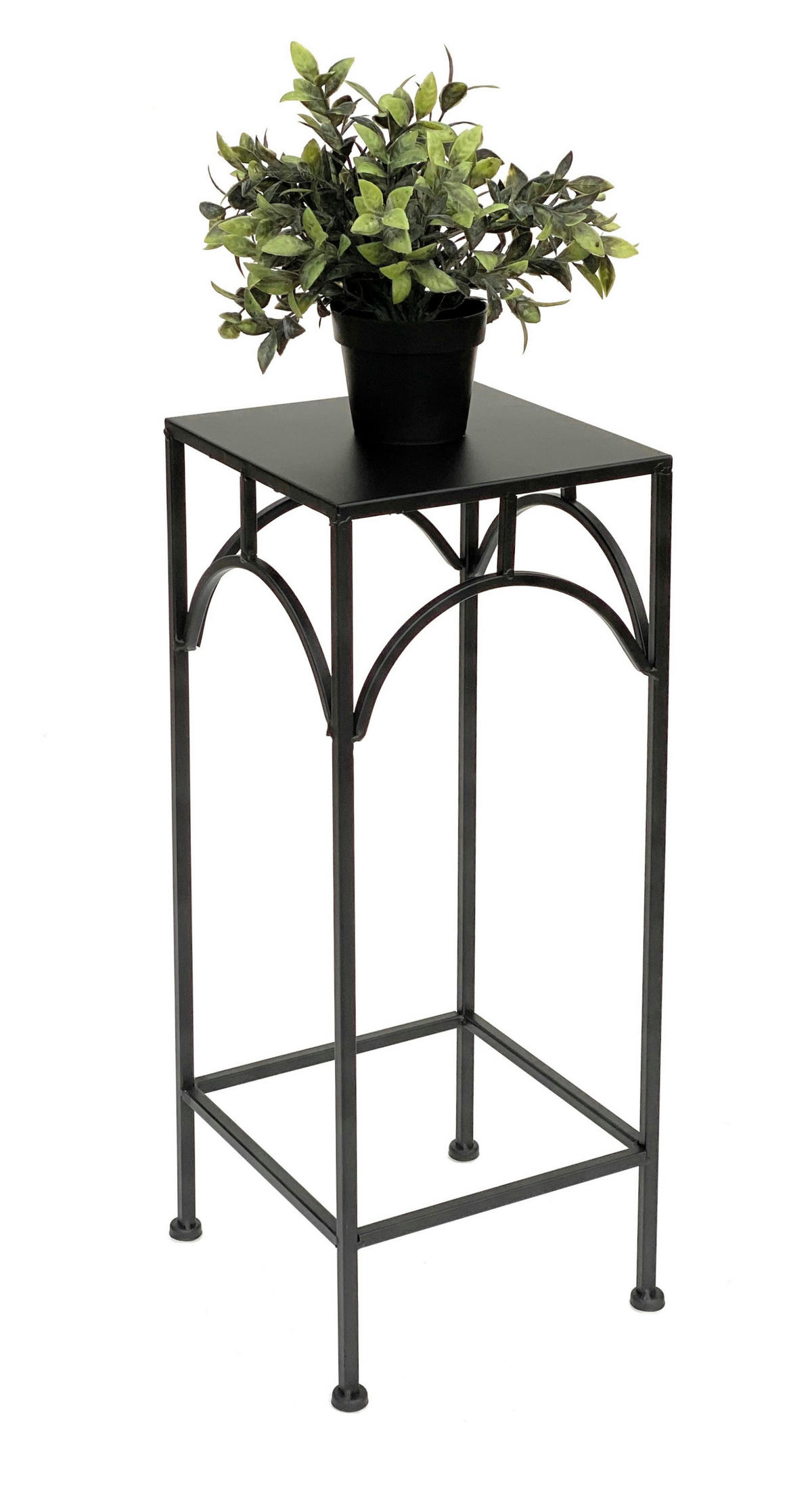 BLUMENHOCKER Eckig Metall Schwarz 60 cm 96132 M - Schwarz, Metall (23/60/23cm) - DanDiBo