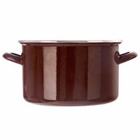 EMAILLIERTOPF Brown mit Griffen braun - Braun, Metall (22cm) - Orion 